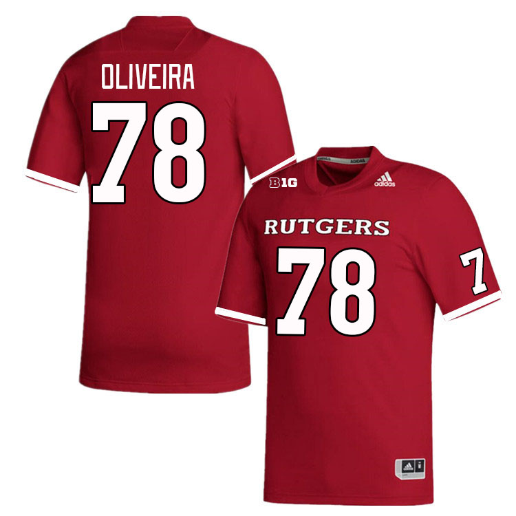 Men #78 Nick Oliveira Rutgers Scarlet Knights College Football Jerseys Stitched Sale-Scarlet